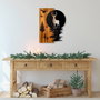 Wallity Escultura de pared Deer and Moon en nogal y negro